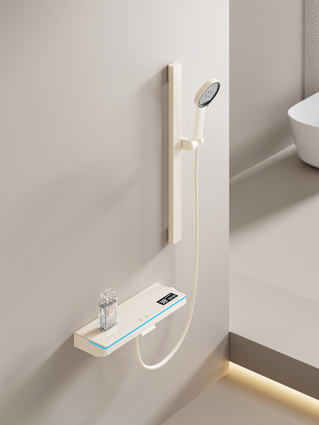 奶白按键双功能极简<i style='color:red'>花洒</i>